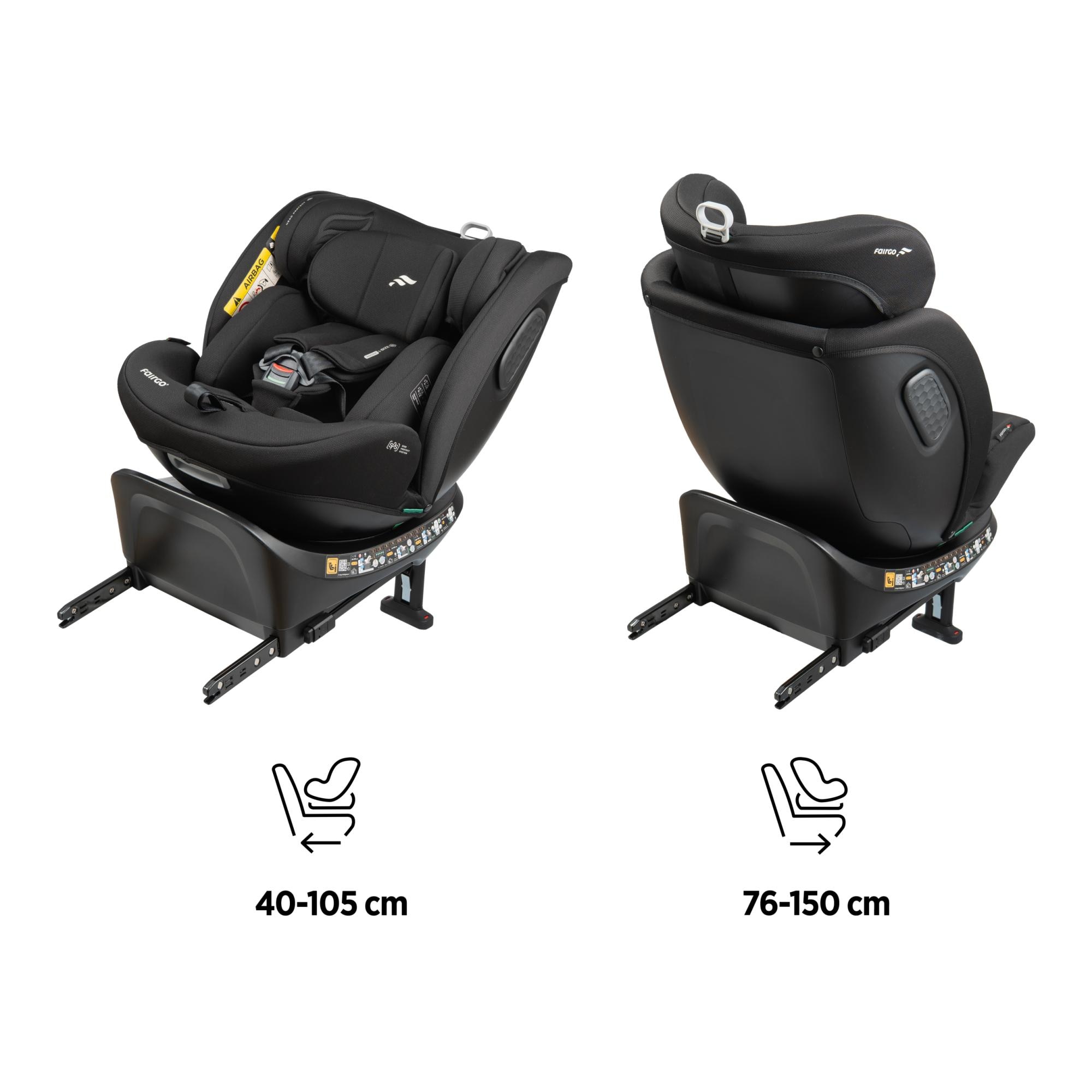 Silla de coche ADORE ISOFIX SUPPORT LEG (40-150cm) FAIRGO - Negro Negro-3