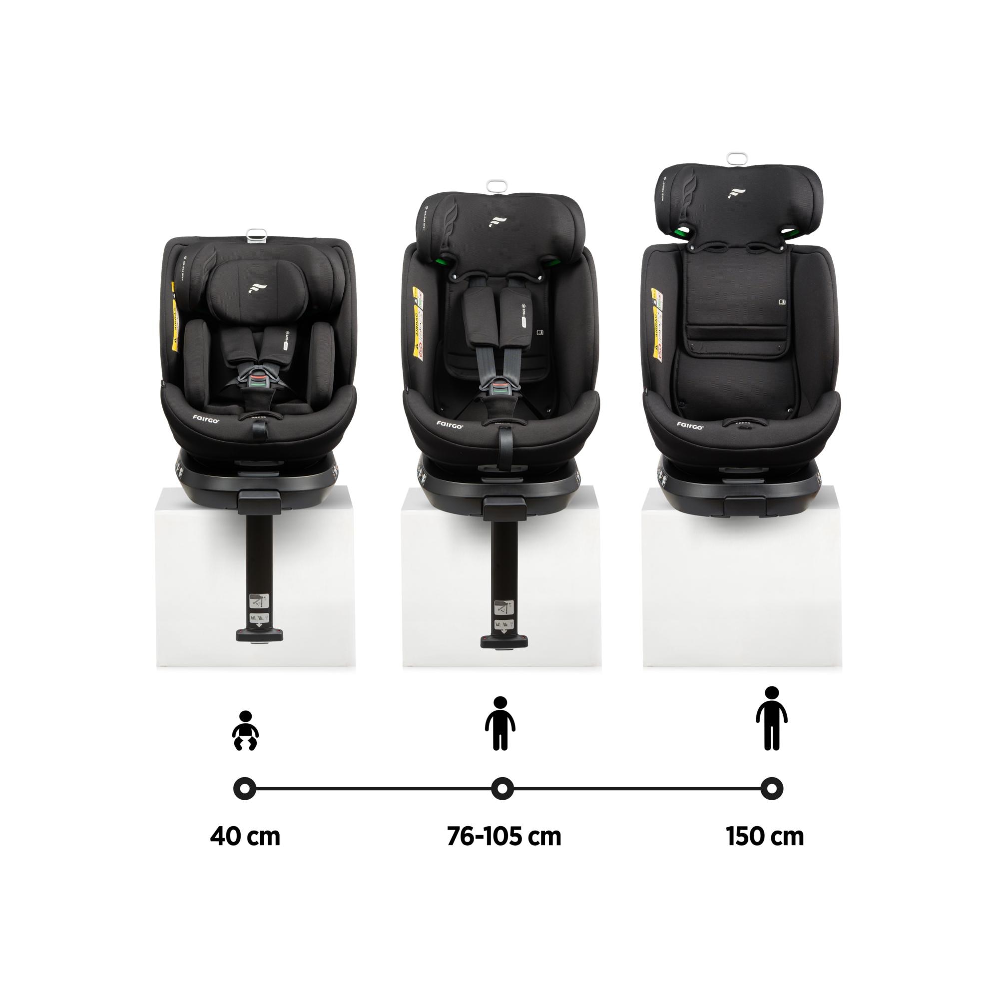 Silla de coche ADORE ISOFIX SUPPORT LEG (40-150cm) FAIRGO - Negro Negro-5