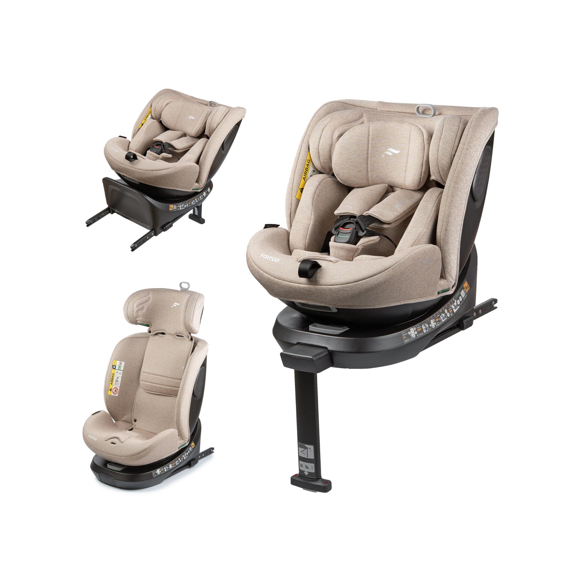 Cadeira Auto ADORE  ISOFIX SUPPORT LEG (40-150cm) FAIRGO Bege-2