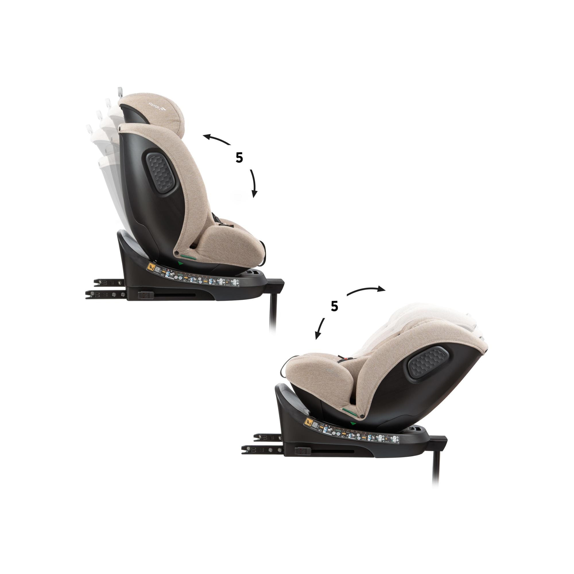 Cadeira Auto ADORE  ISOFIX SUPPORT LEG (40-150cm) FAIRGO Bege-4