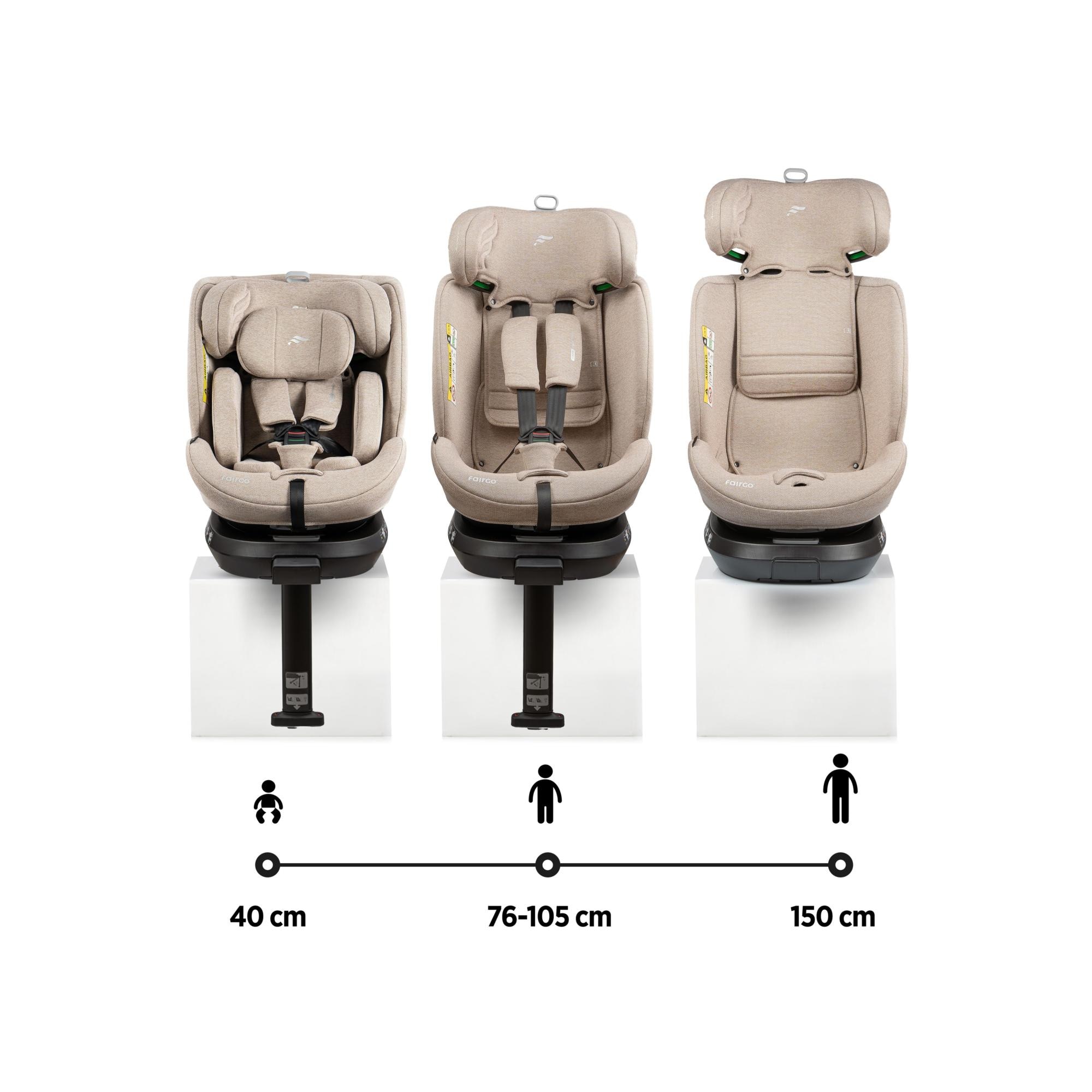 Cadeira Auto ADORE  ISOFIX SUPPORT LEG (40-150cm) FAIRGO Bege-5