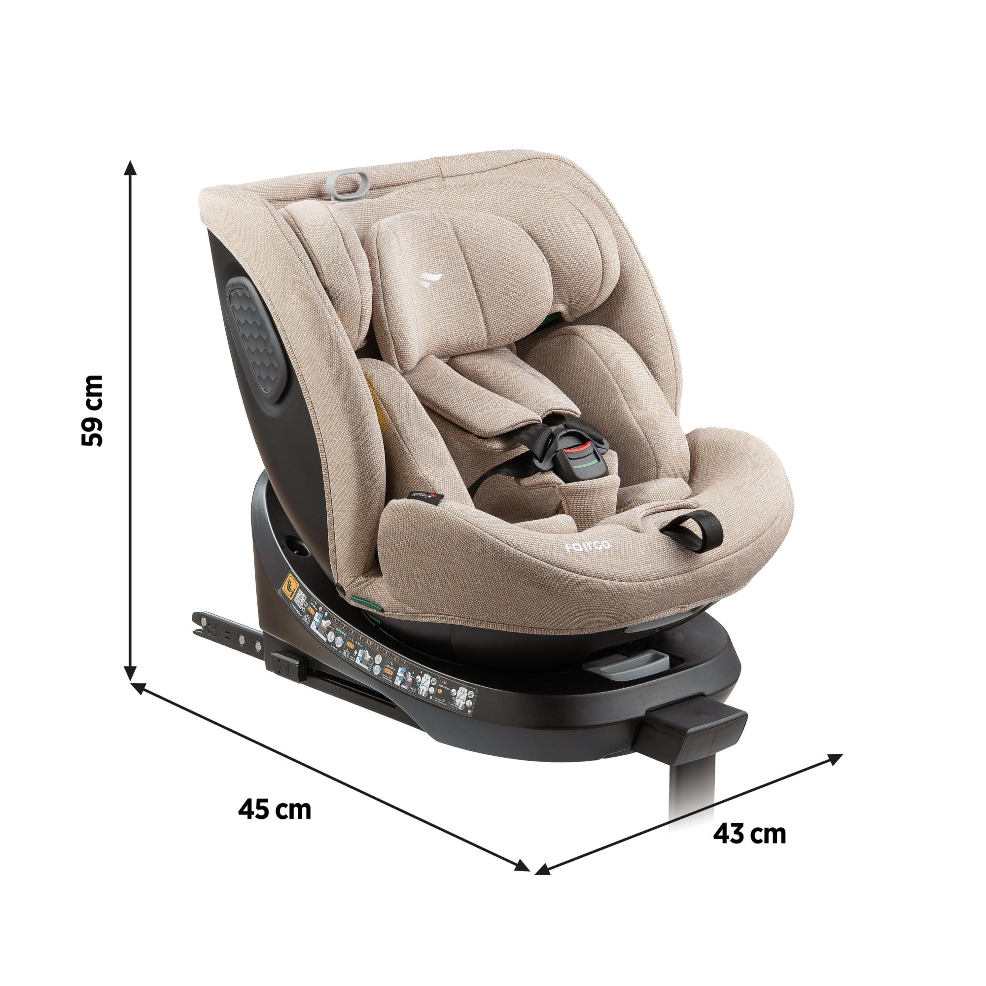 Cadeira Auto ADORE  ISOFIX SUPPORT LEG (40-150cm) FAIRGO Bege-7