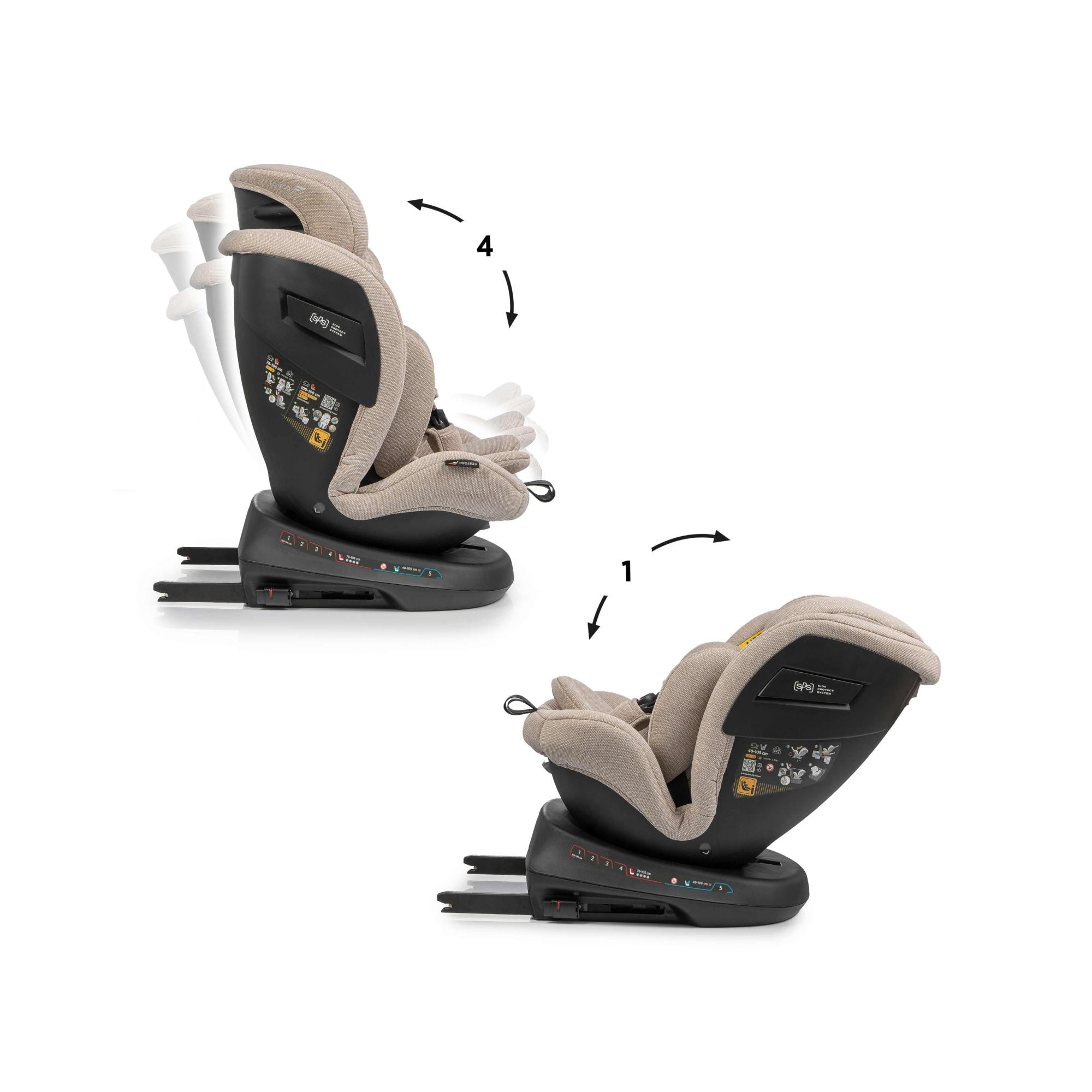 Silla de coche VERSO ISIZE (40-150cm) FAIRGO - Beige Beige-4