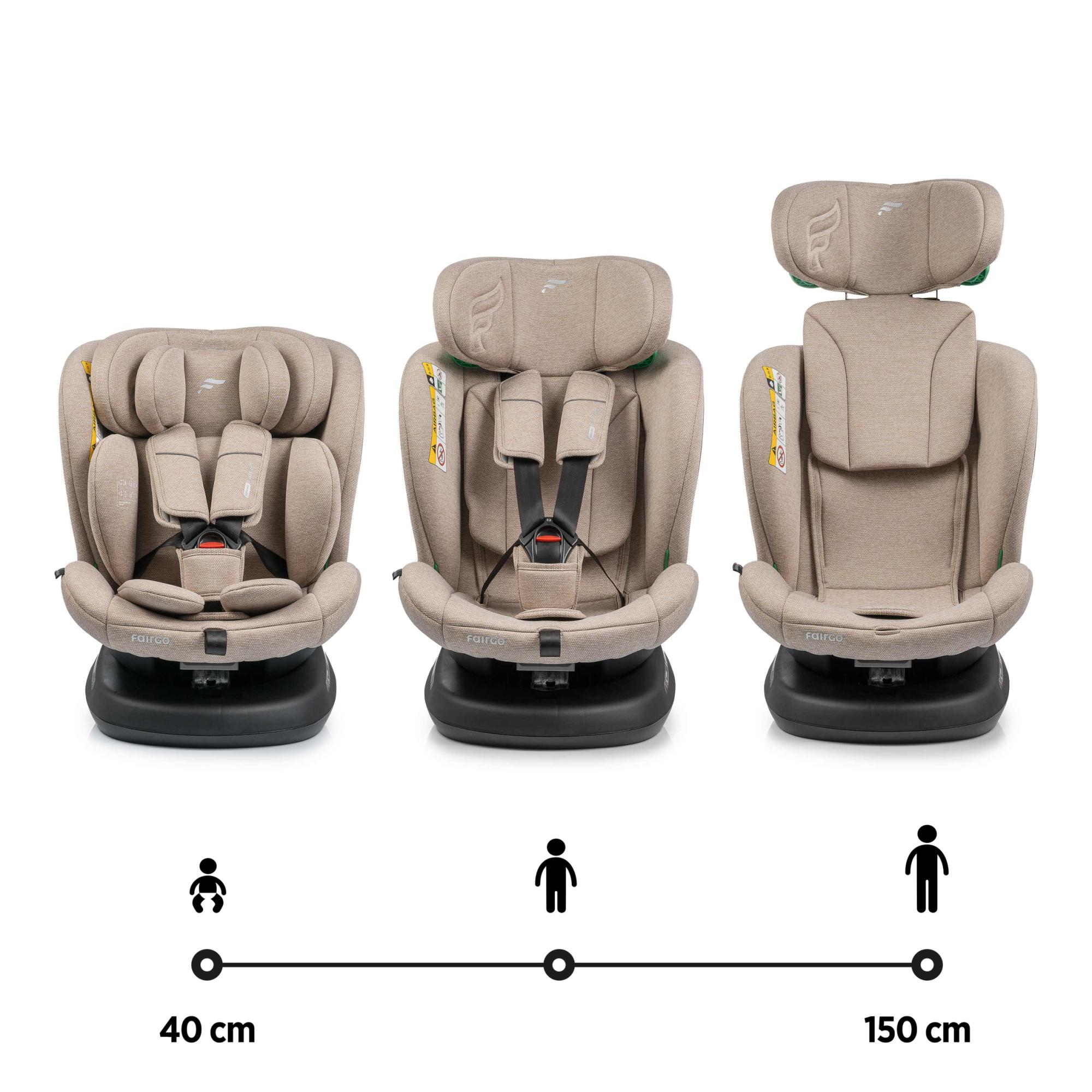 Silla de coche VERSO ISIZE (40-150cm) FAIRGO - Beige Beige-5