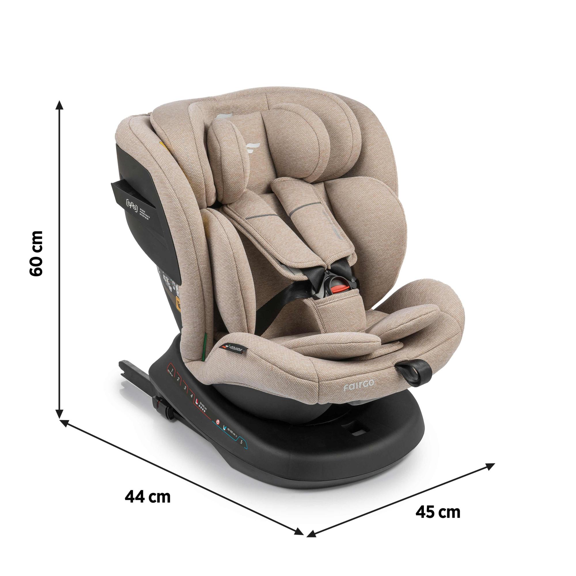 Silla de coche VERSO ISIZE (40-150cm) FAIRGO - Beige Beige-7