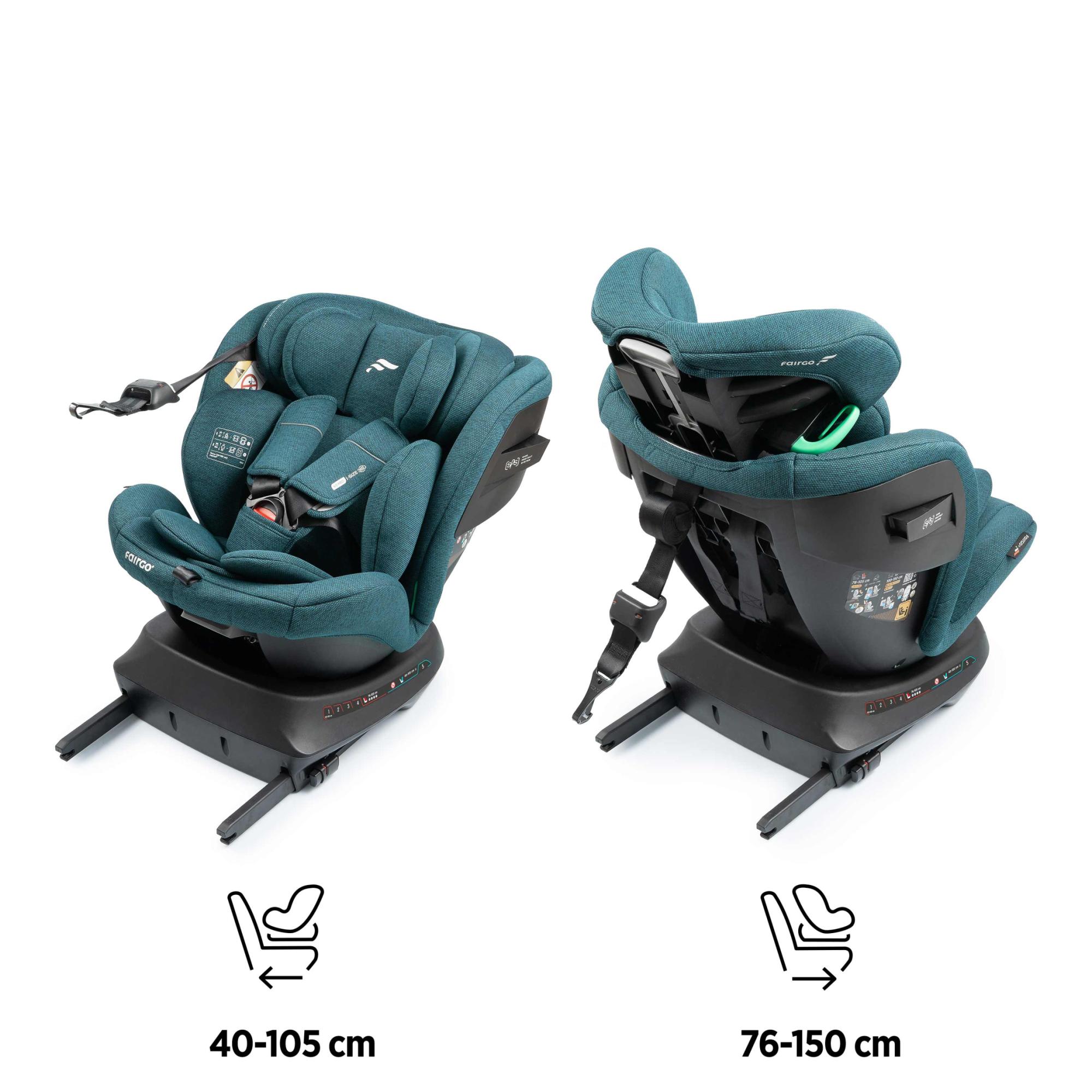 Silla de coche VERSO ISIZE (40-150cm) FAIRGO - Verde oscuro Verde oscuro-3