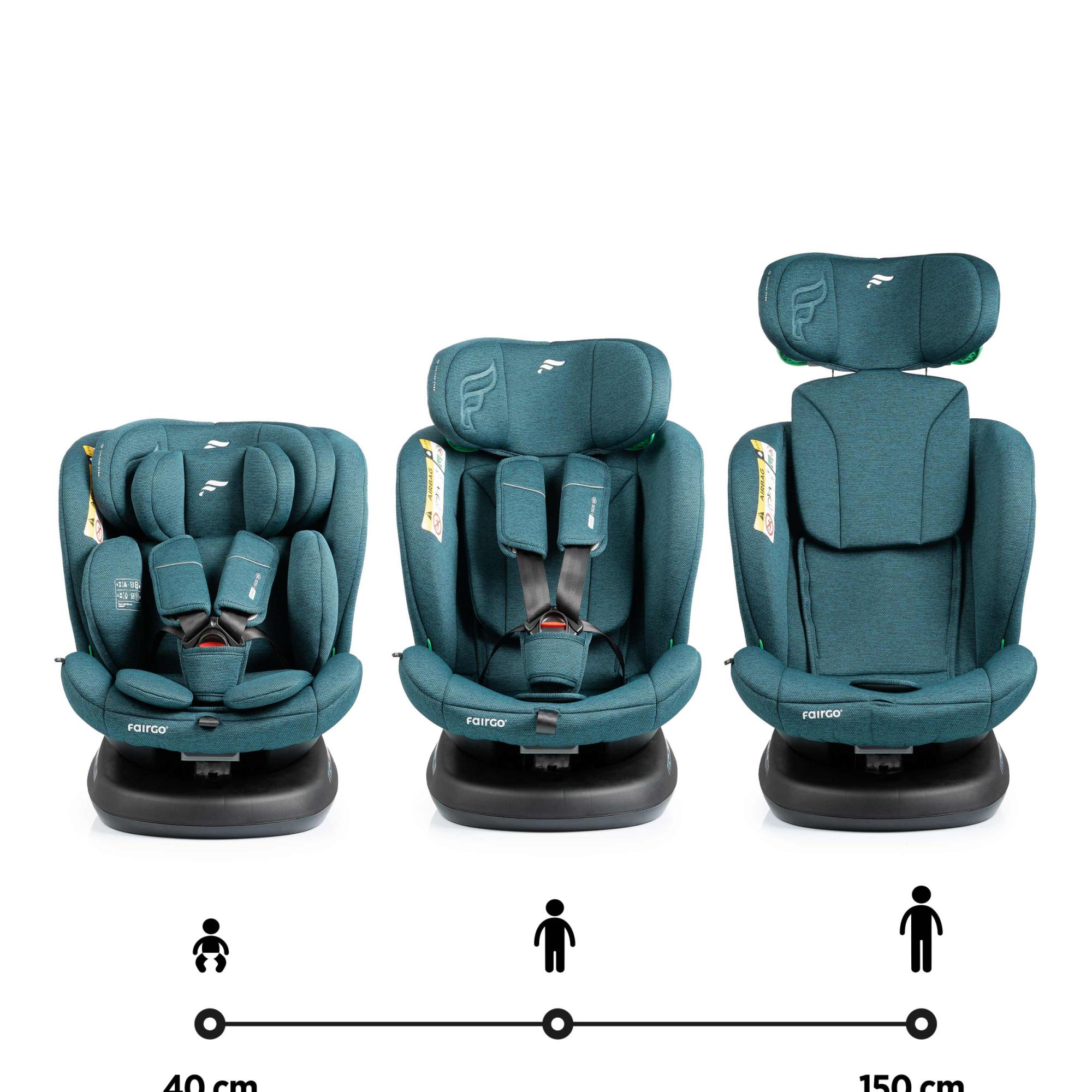 Silla de coche VERSO ISIZE (40-150cm) FAIRGO - Verde oscuro Verde oscuro-5