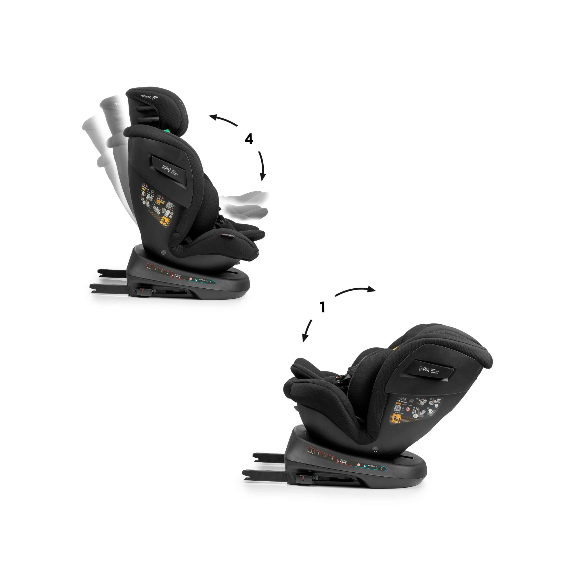Cadeira Auto VERSO ISIZE (40-150cm) FAIRGO Preto-4