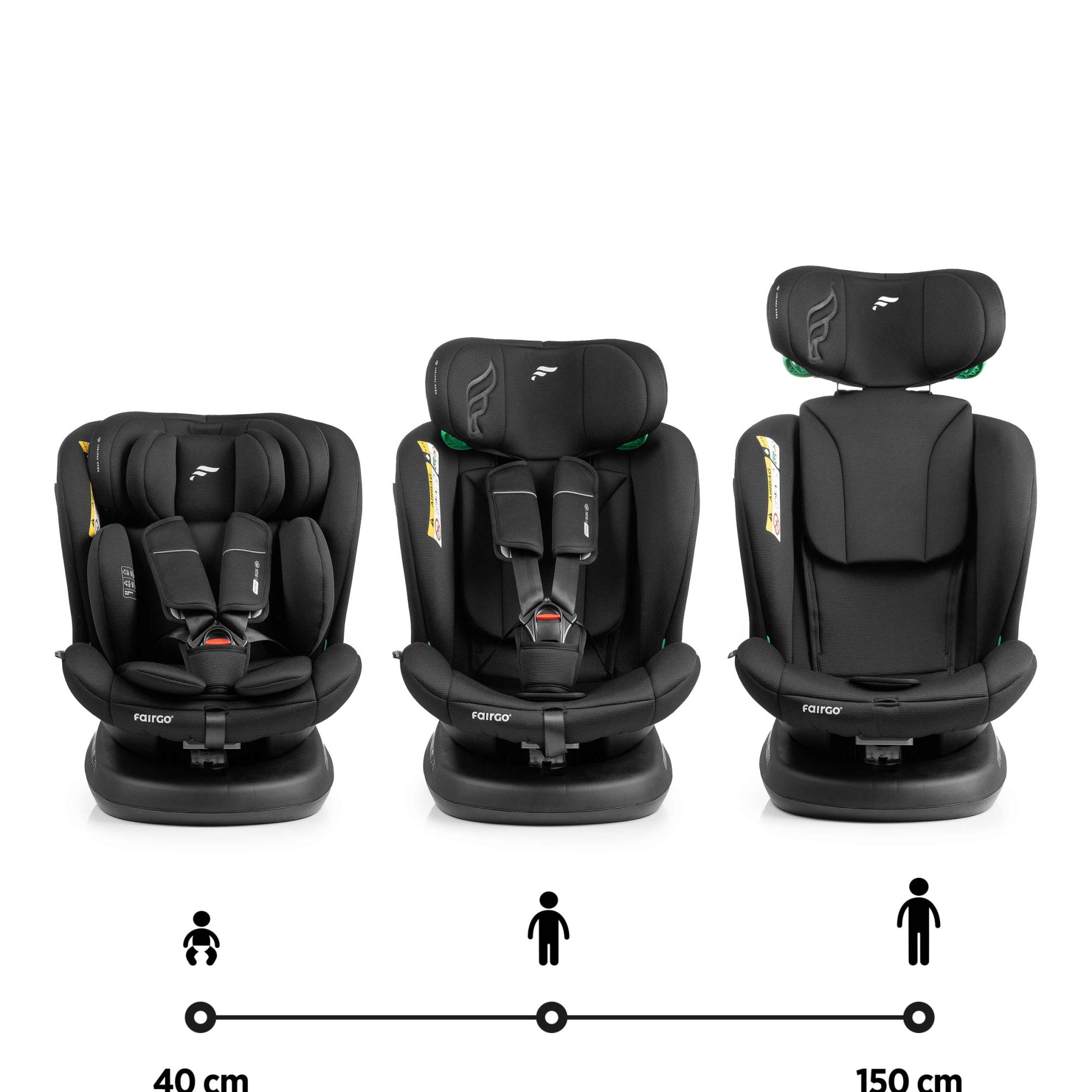 Cadeira Auto VERSO ISIZE (40-150cm) FAIRGO Preto-5