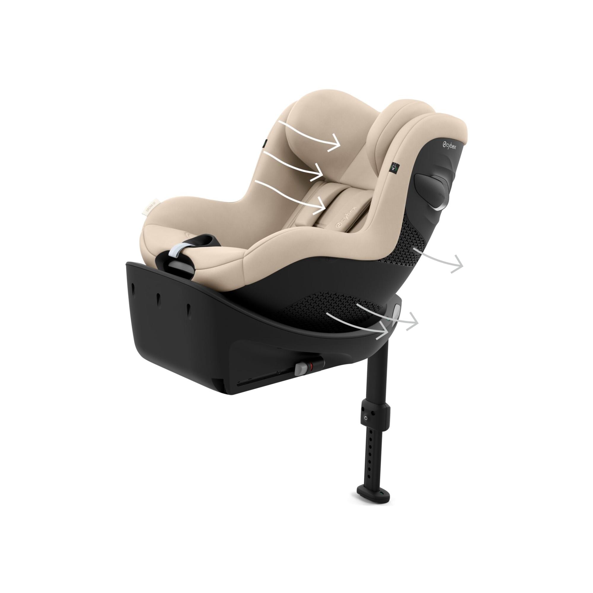 Cadeira Auto Sirona com Base (61 - 105 cm) Bege-9