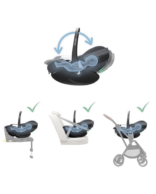 Silla de coche Maxi-Cosi Pebble 360º Pro i-Size (40 - 83cm) - Gris oscuro Gris oscuro-29