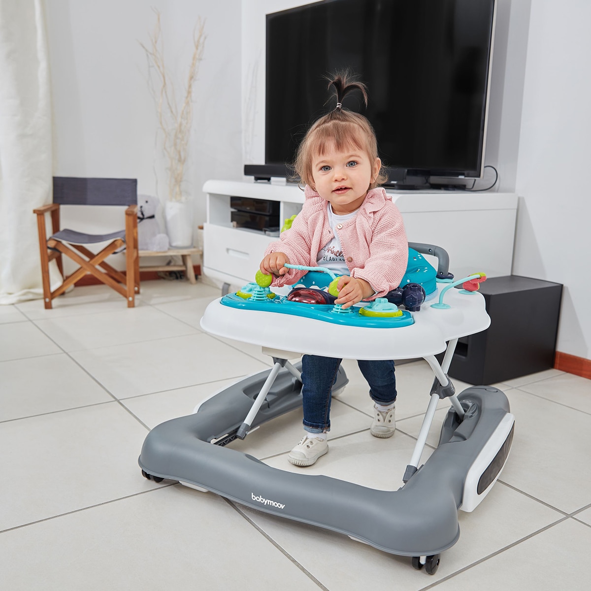Andador bebé 5 em 1 Black multicolor Branco / Cinzento-6