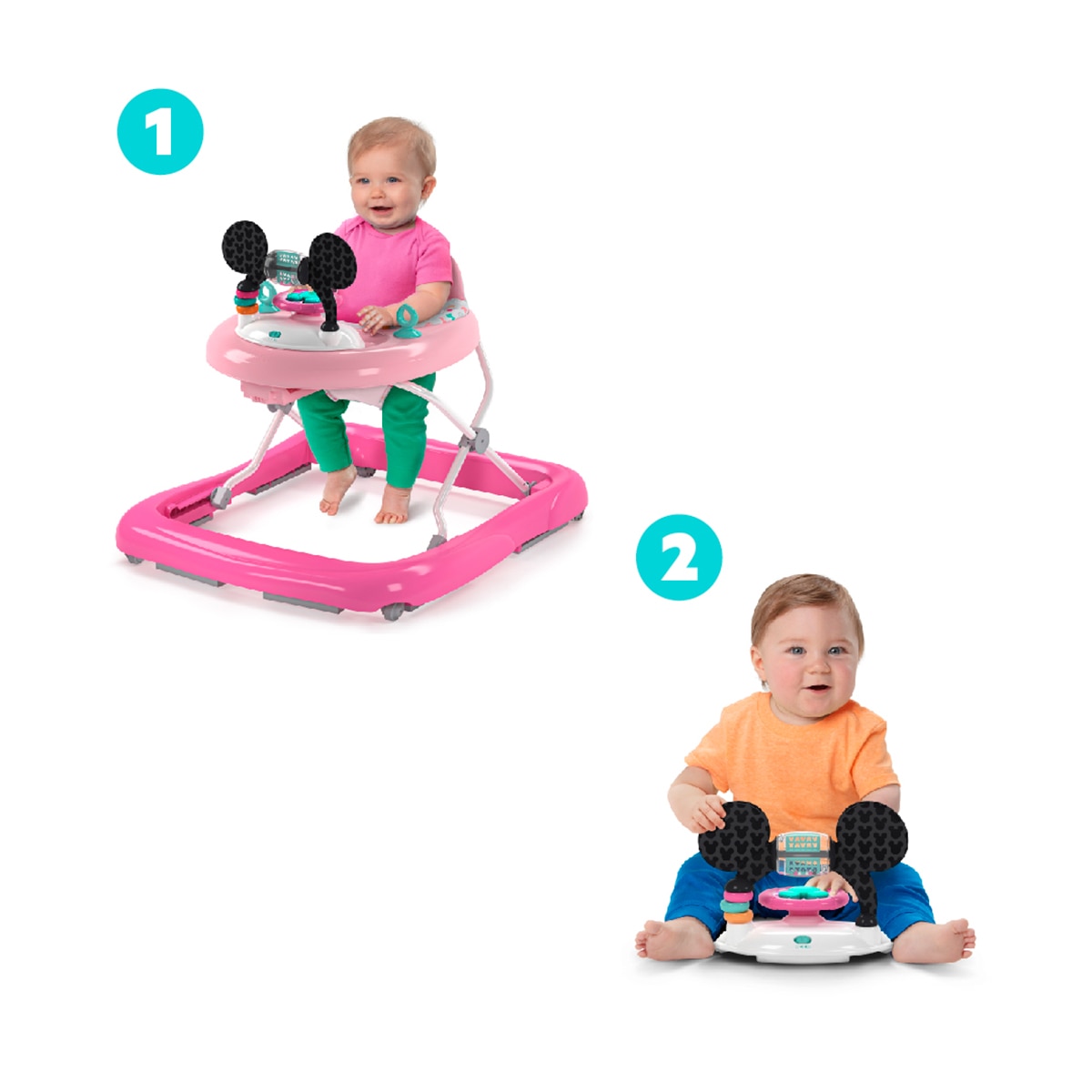 MINNIE MOUSE Tiny Trek™ Andador Forever Besties™ 2-in-1 Andador Rosa-21