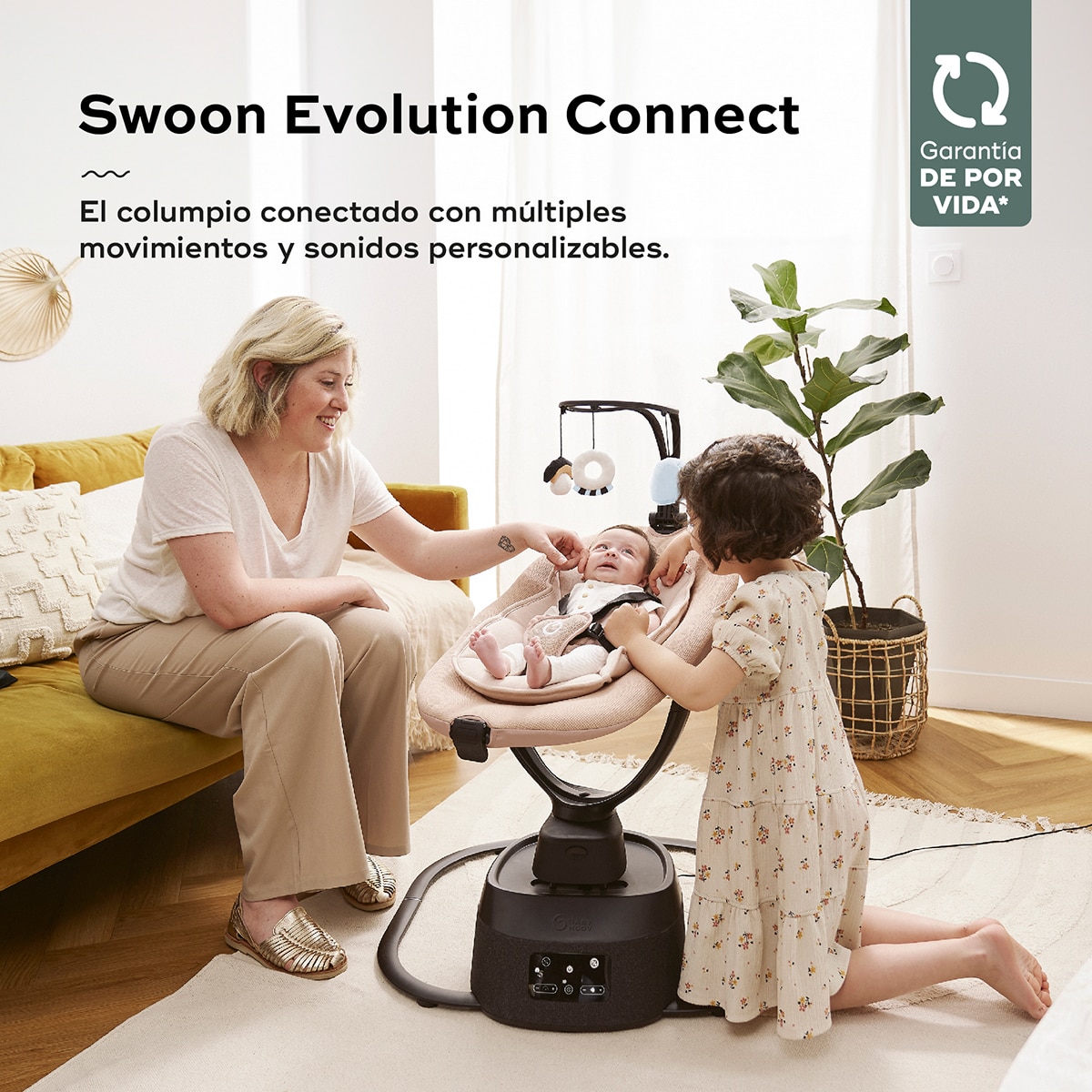 Baloiço Motorizado e Conectado com Aplicação Swoon Evolution Connect Castanho-claro-2