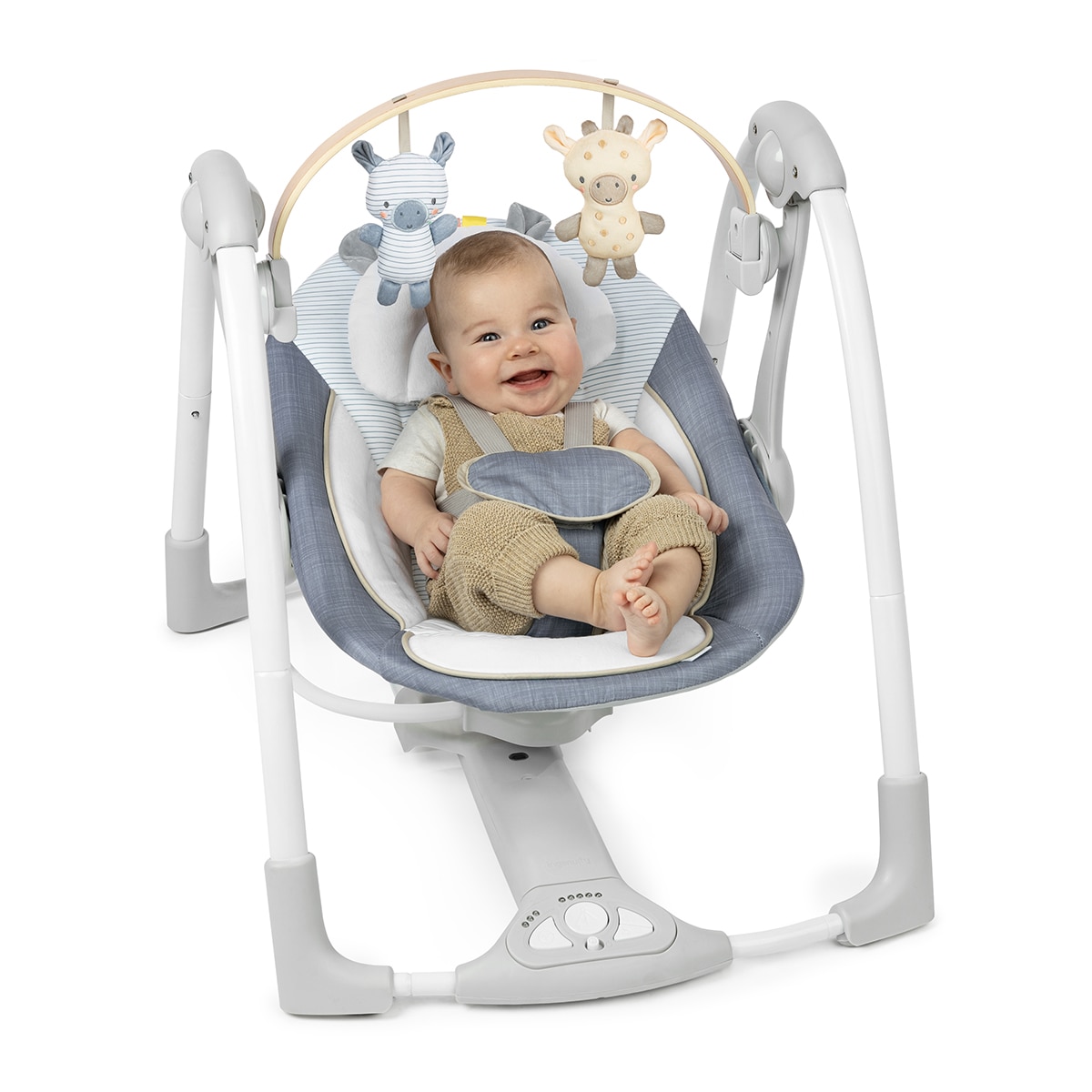 Baloiço Portátil + Ingenuity + Swing 'n Go Portable Swing- Chambray Azul-3