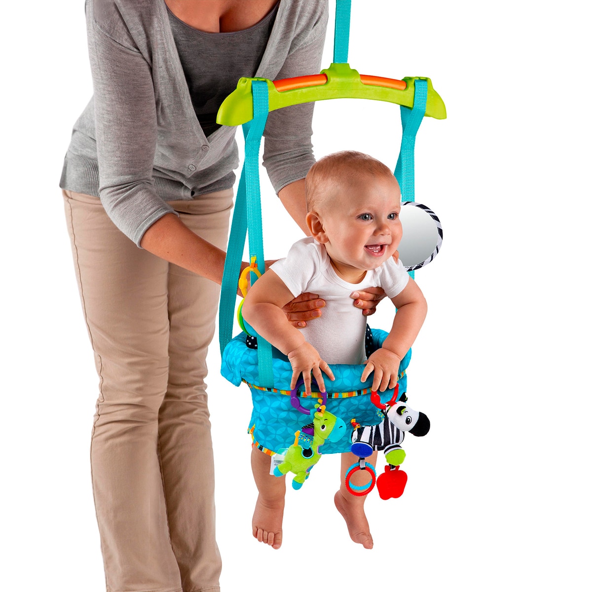 Saltador de Porta + Bright Starts + Bounce 'n Spring Deluxe Door Jumper Multicolor-9