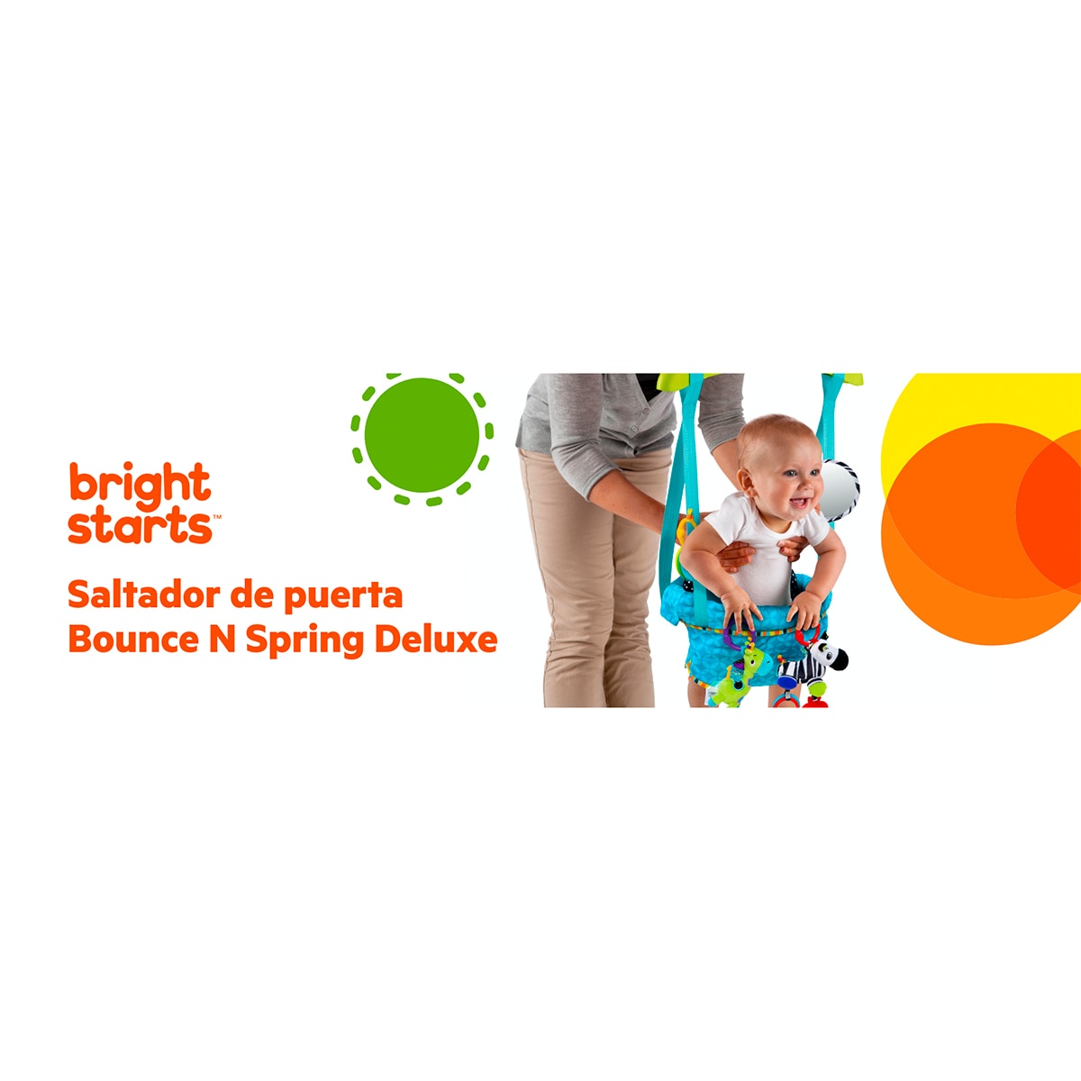 Saltador de Porta + Bright Starts + Bounce 'n Spring Deluxe Door Jumper Multicolor-11