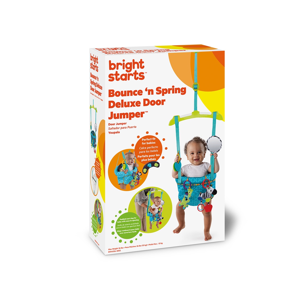 Saltador de Porta + Bright Starts + Bounce 'n Spring Deluxe Door Jumper Multicolor-12