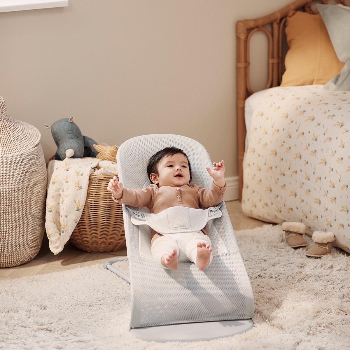 Hamaca Babybjörn Balance Soft tejido Mesh - Gris claro Gris claro-10