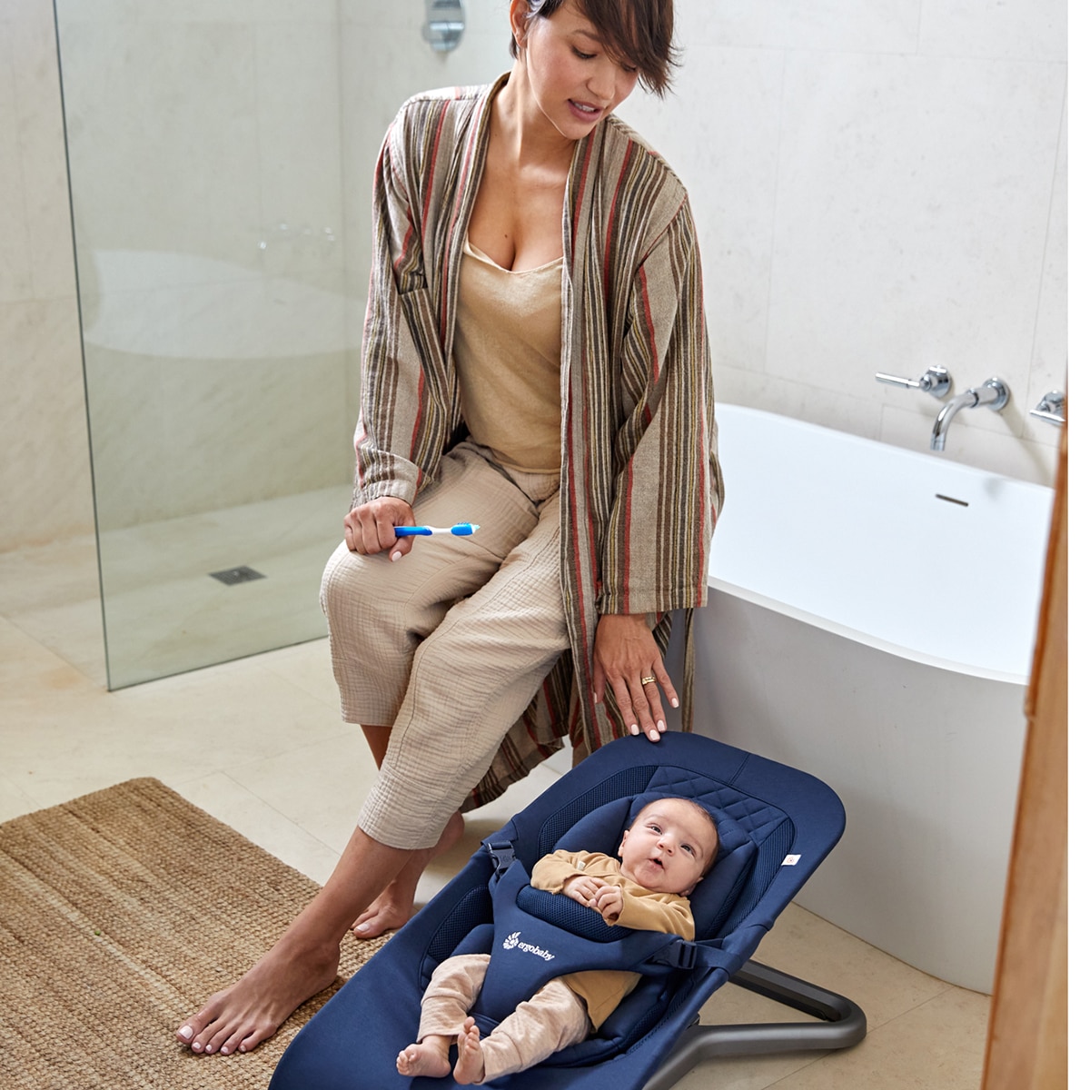 Hamaca 3 en 1 Ergobaby Evolve Azul oscuro Azul oscuro-13