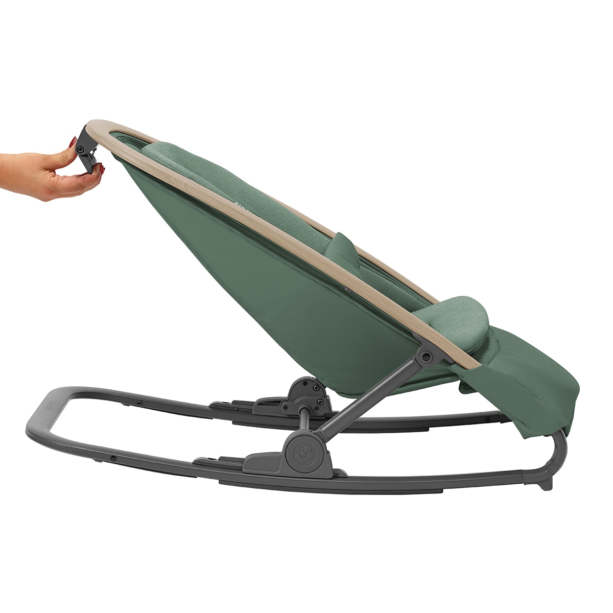 Hamaca Kori Maxi-Cosi con arco de juegos, hasta los 15kg - Verde militar Verde militar-10