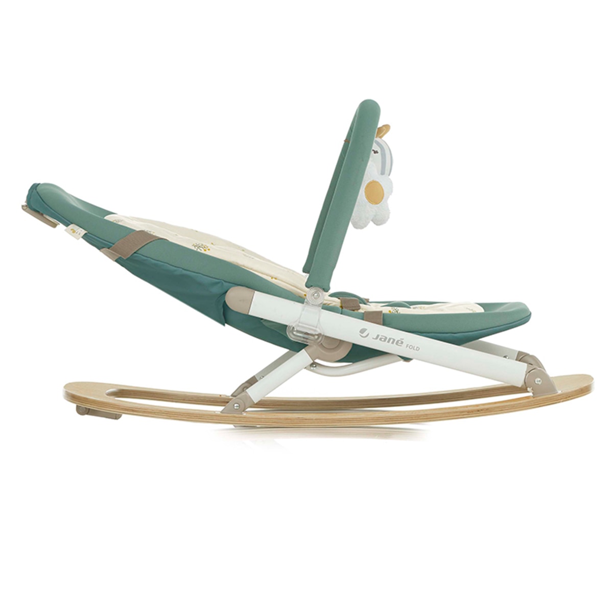 Espreguiçadeira de Bebé de Madeira Kalm Verde-militar-5