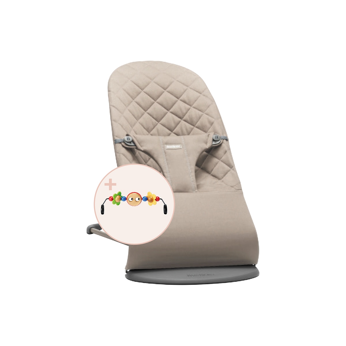 Pack de Espreguiçadeira Bliss Acolchoada com Brinquedo Cinzento-1