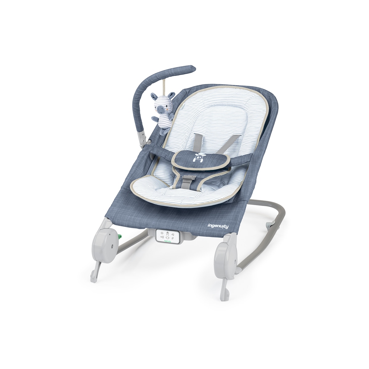Imagem 0 de Rede e Cadeira de Baloiço + Ingenuity + Happy Belly Rock-to-Bounce Massage Seat - Chambray