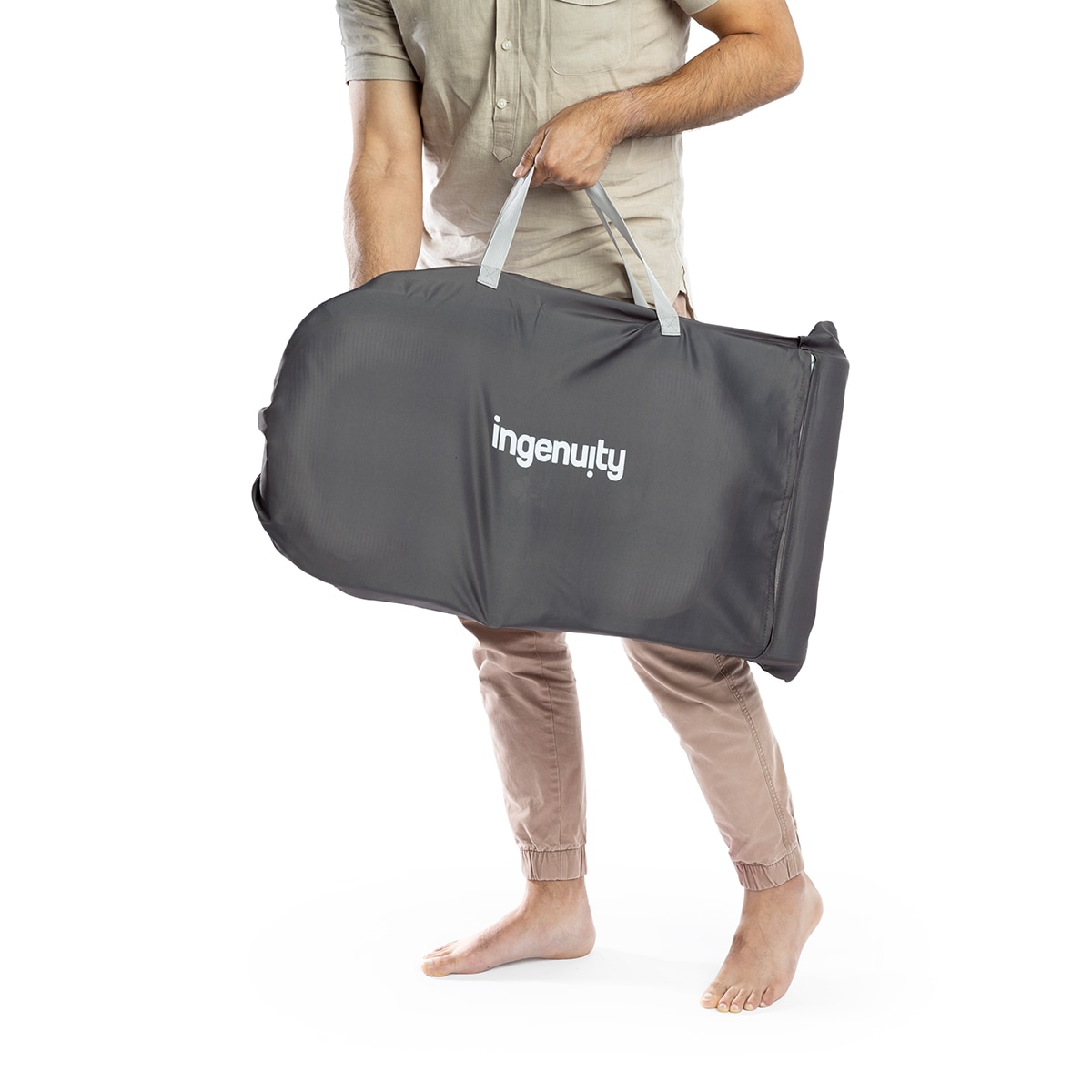 Rede e Cadeira de Baloiço + Ingenuity + Happy Belly Rock-to-Bounce Massage Seat - Chambray Azul-6