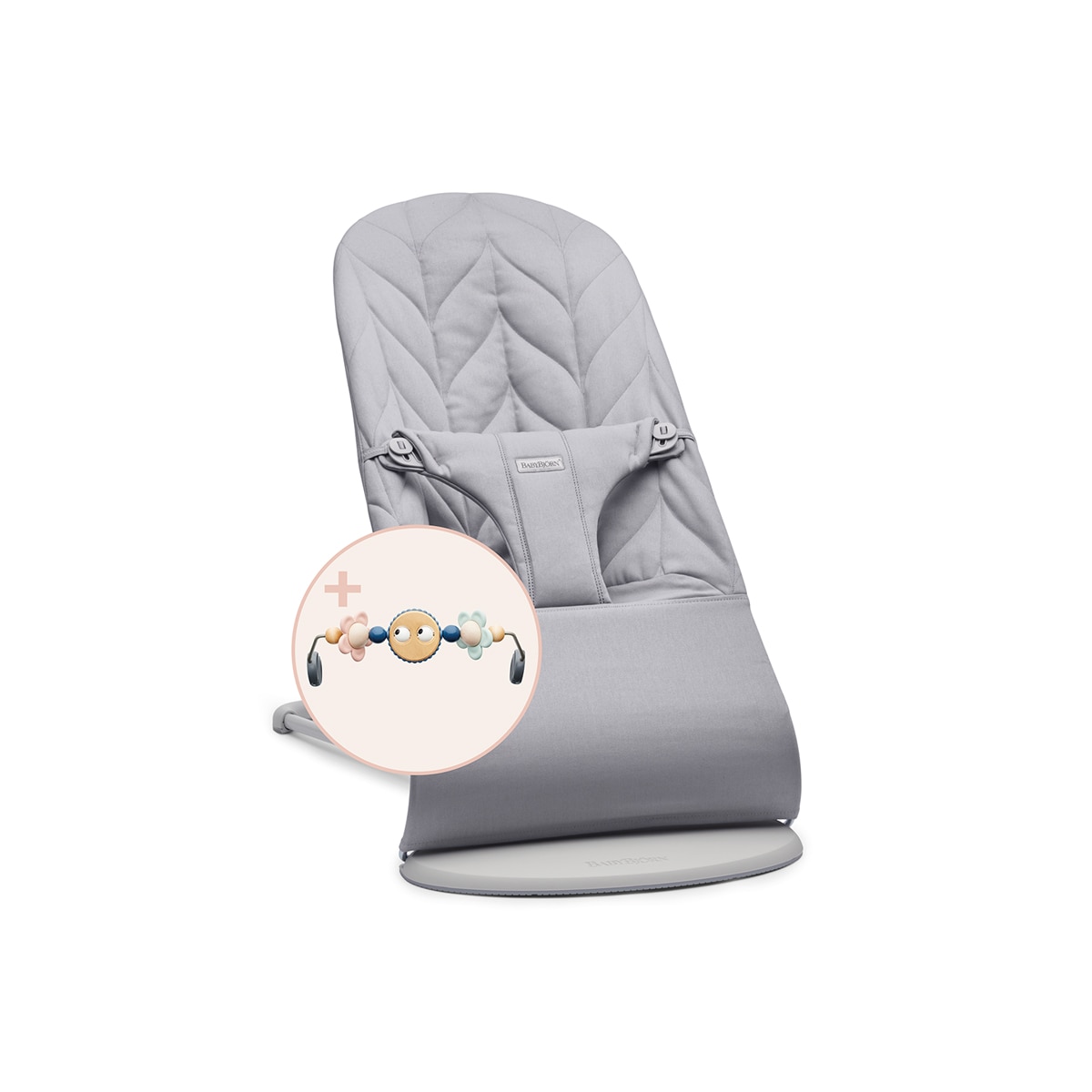 Pack Rede Bliss, Tecido Woven, Acolchoado Pétala com Brinquedo Cinzento-claro-1