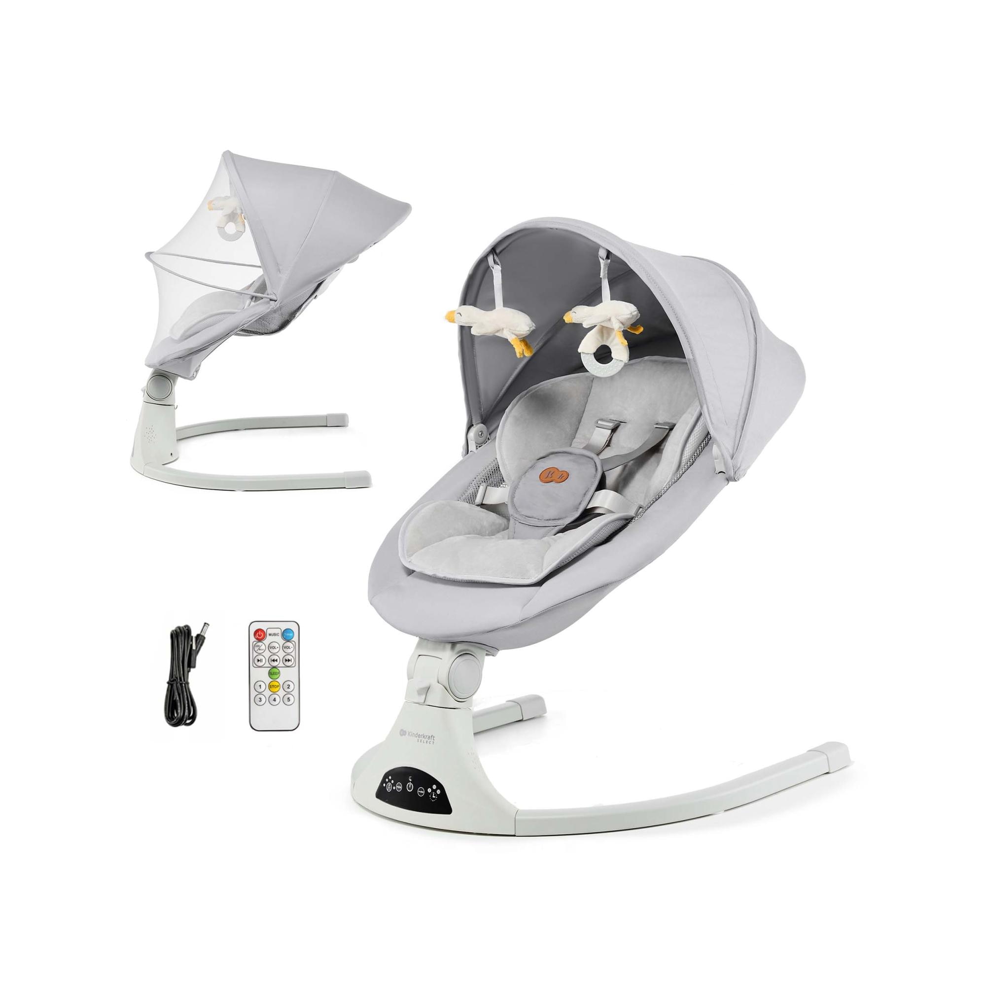 Hamaca de bebé electrónica Kinderkraft TULSY - Gris Gris-3