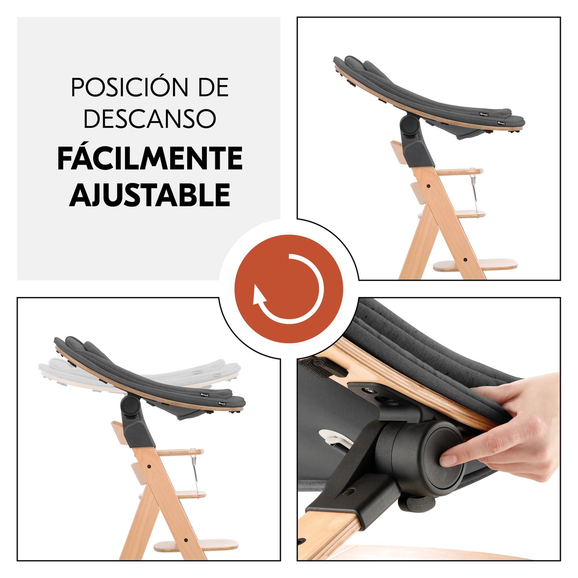 Espreguiçadeira para Cadeira de Refeição Evolutiva Eco Deep Grey Cinzento-escuro-8