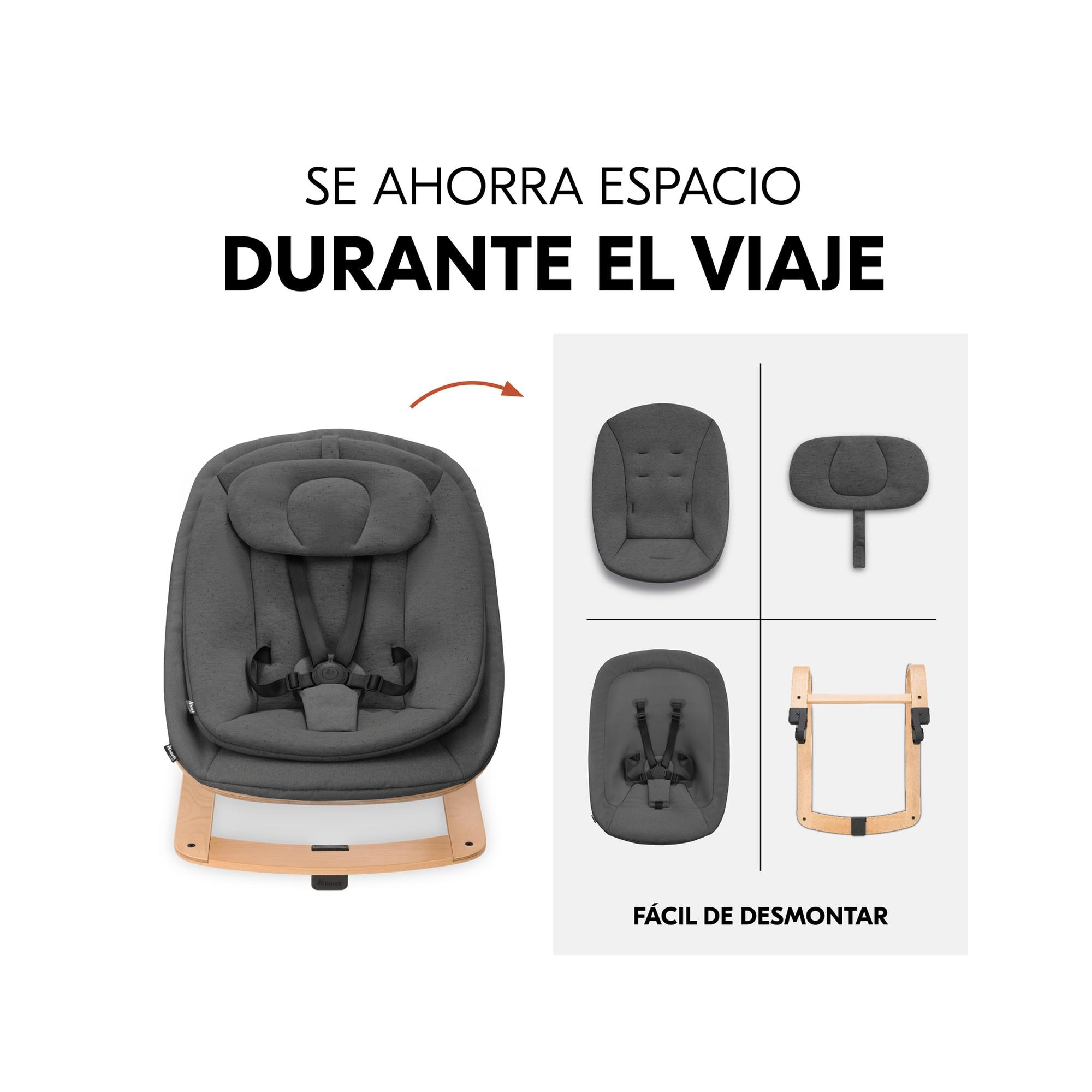 Espreguiçadeira para Cadeira de Refeição Evolutiva Eco Deep Grey Cinzento-escuro-12