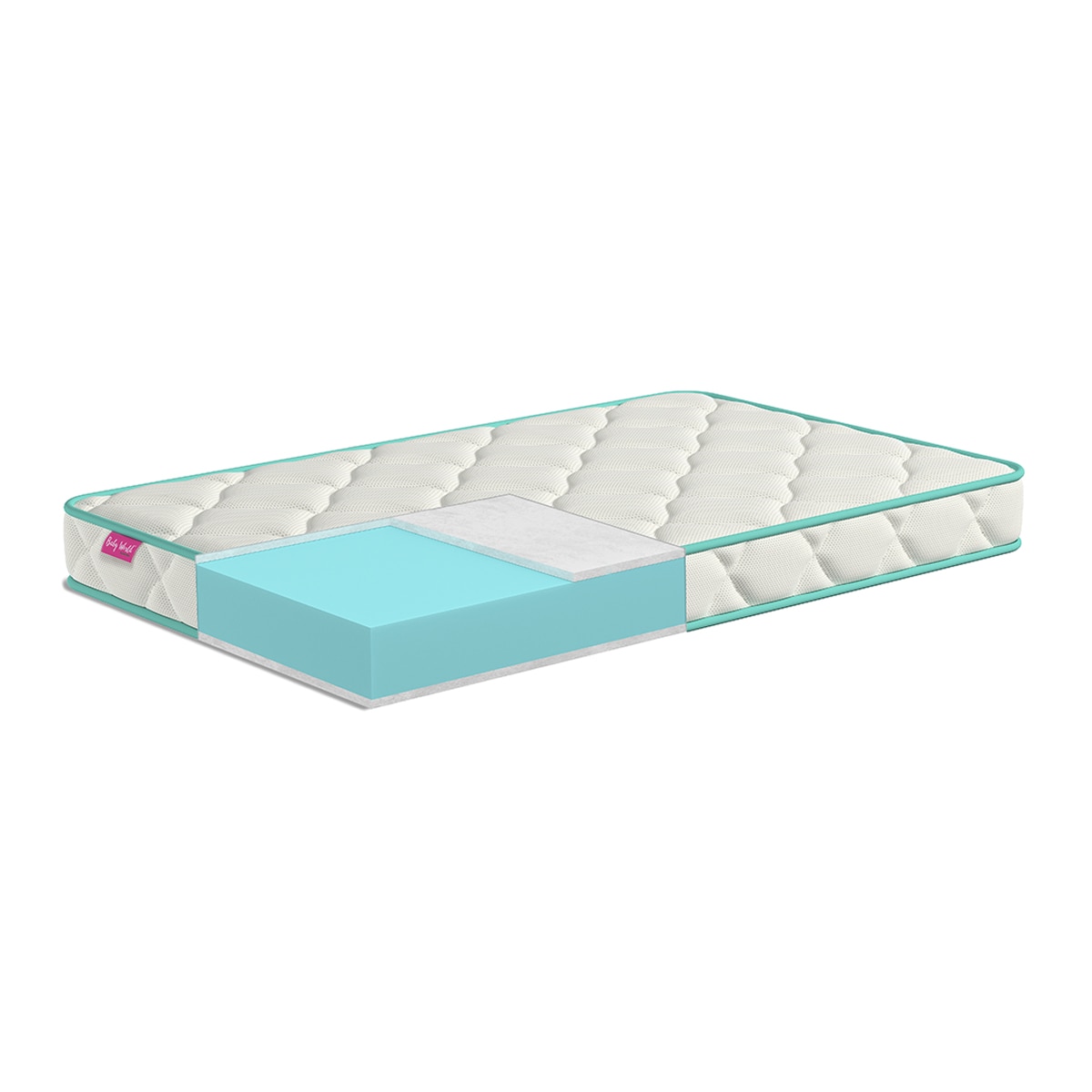Imagem 0 de Colchão para Mini Berço Baby Fresh - Azul Turquesa/Branco