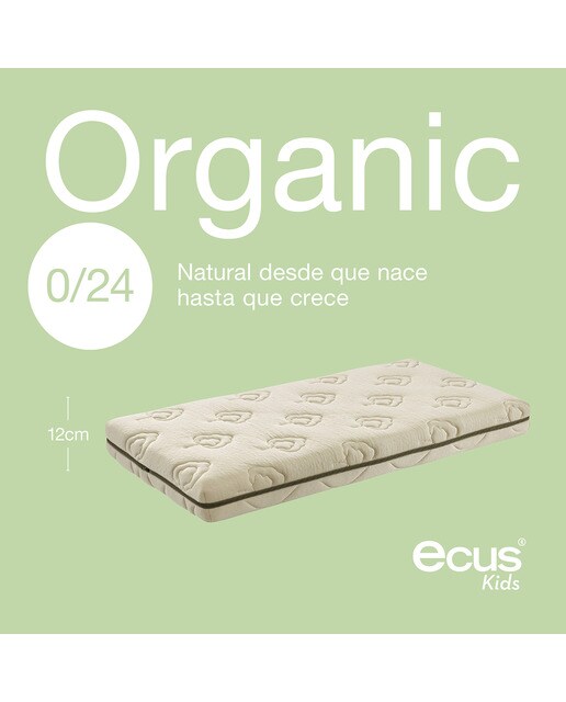 Colchón para Cuna Ecus Kids Organic Algodón Eco crema (disponible en varias medidas) Crema Crema-4
