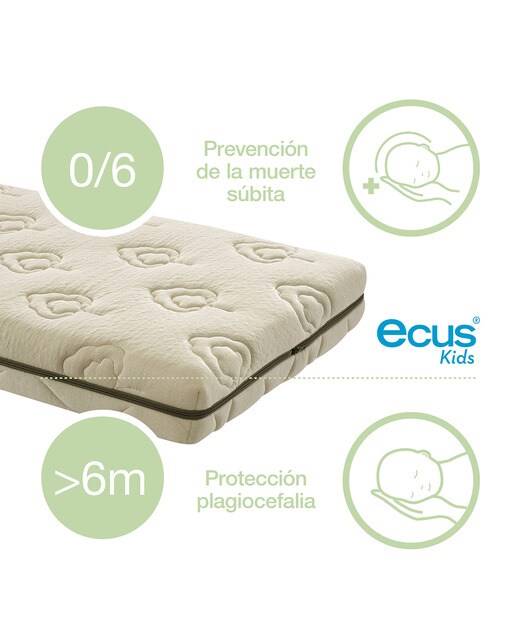 Colchón para Cuna Ecus Kids Organic Algodón Eco crema (disponible en varias medidas) Crema Crema-5