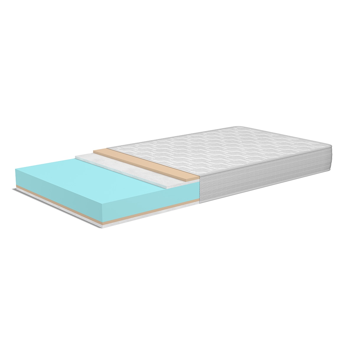 Colchão para Berço Baby Memory - Cinzento/Branco Cinzento-2