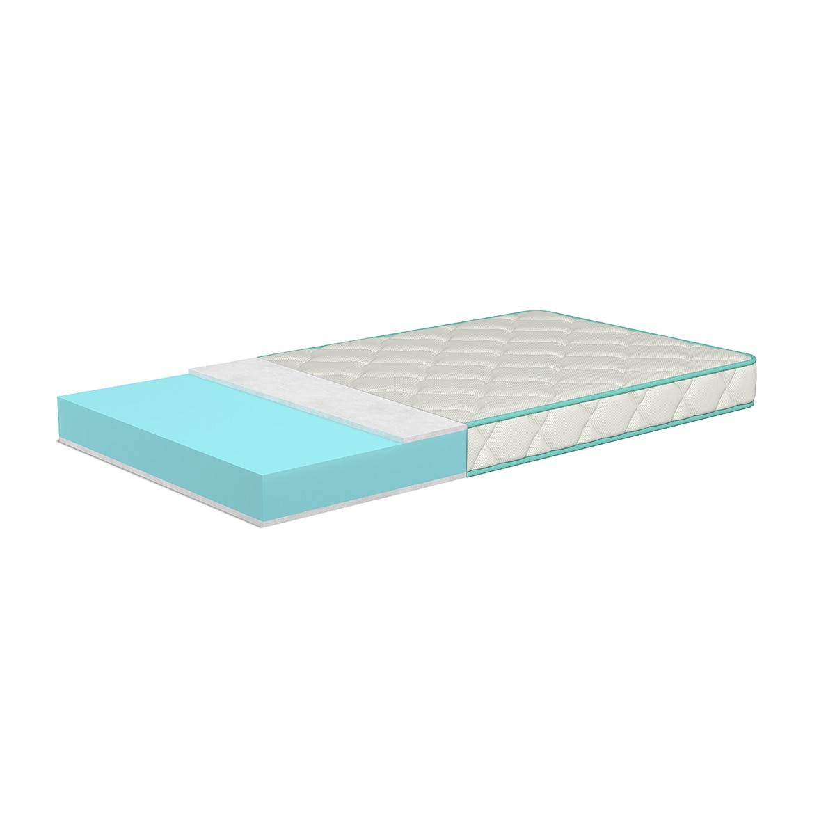 Colchão para Berço Baby Fresh - Azul Turquesa/Branco Azul / Branco-2