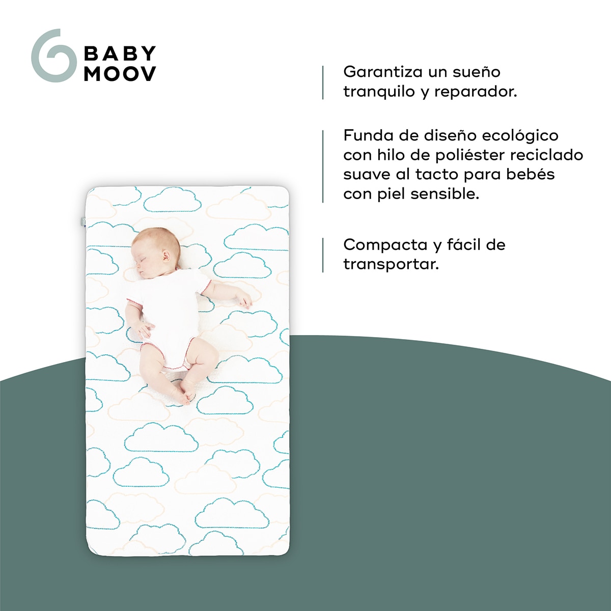 Colchão para Bebé de Viagem Cosy'Lite Nomad - 60x120 cm Branco-3