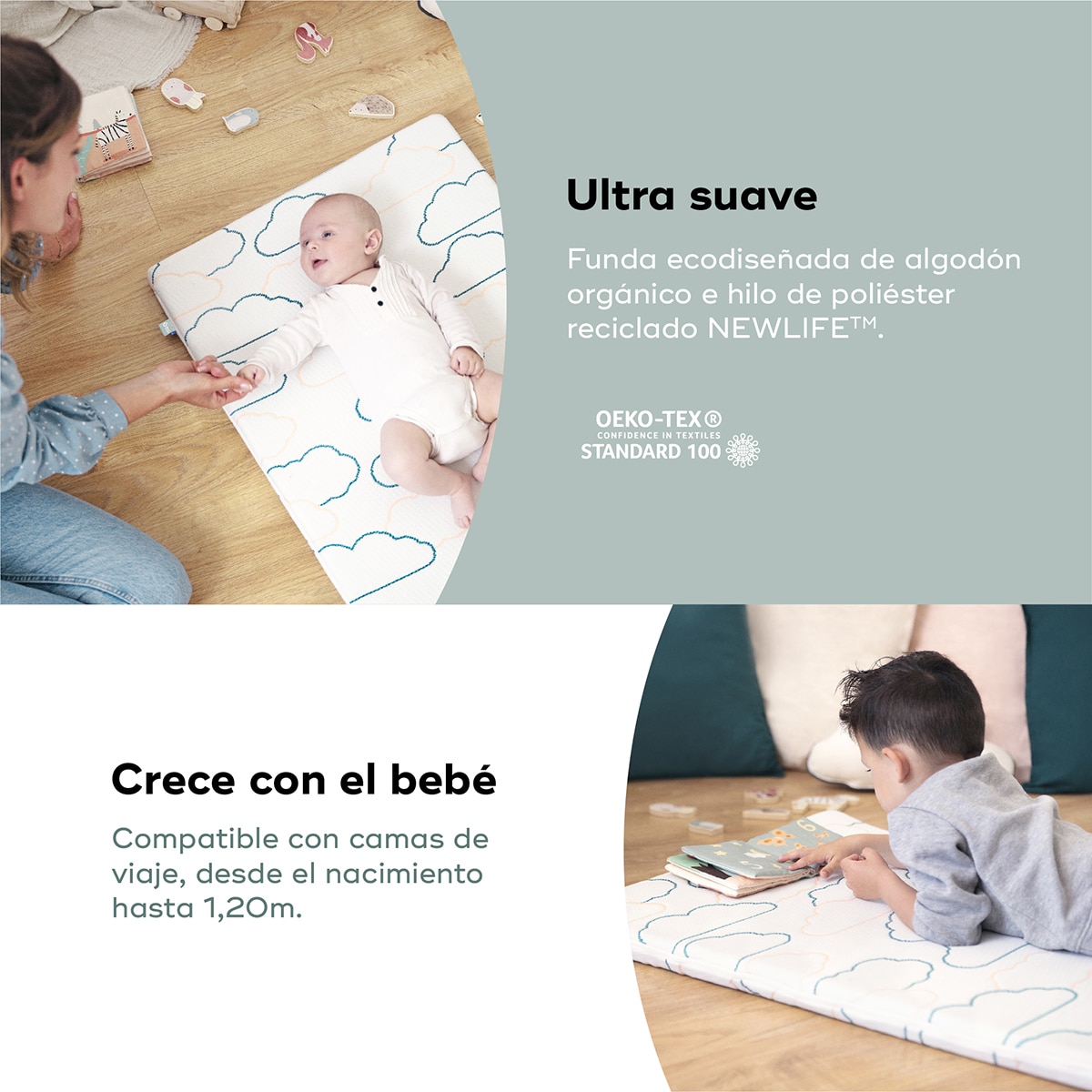 Colchão para Bebé de Viagem Cosy'Lite Nomad - 60x120 cm Branco-5