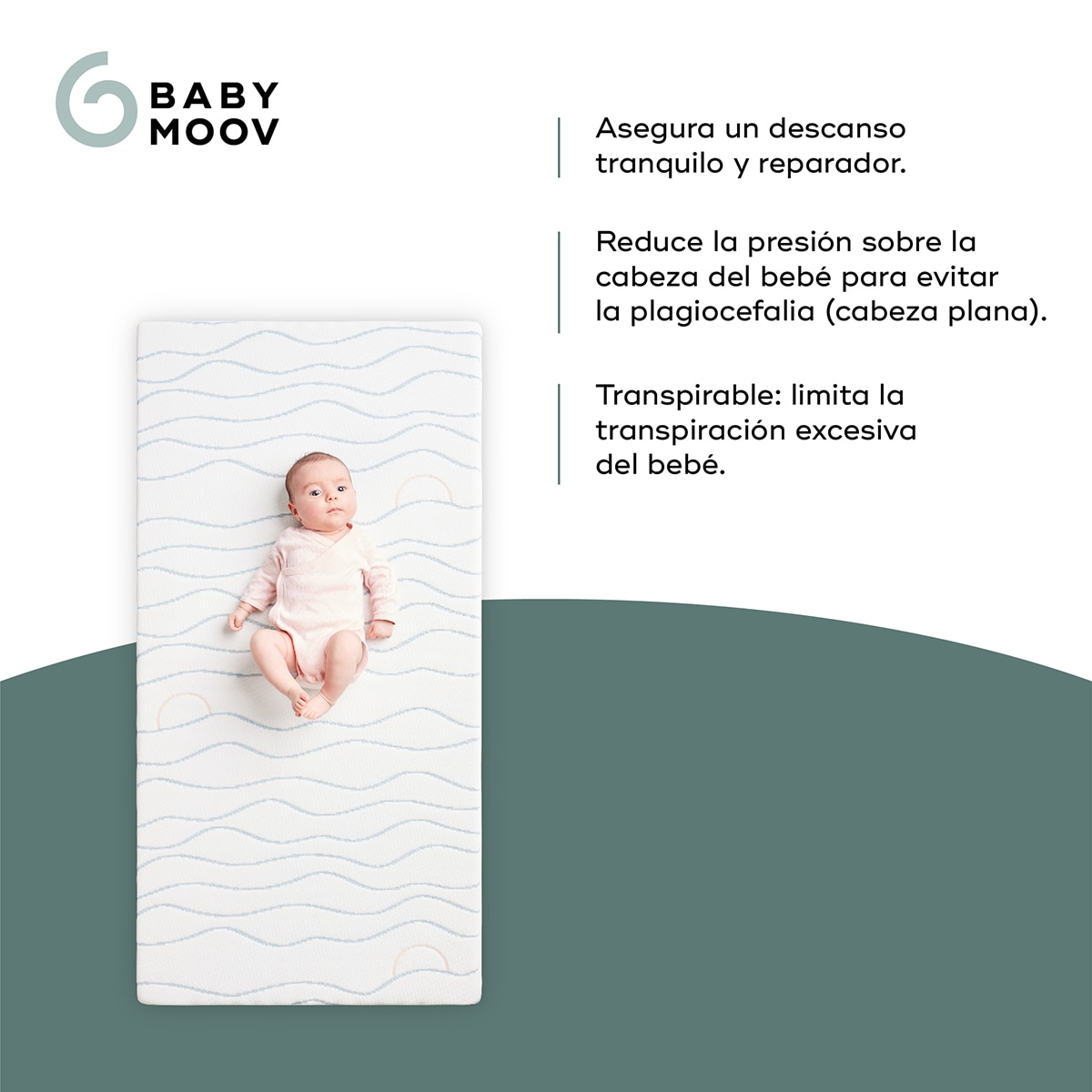 Colchão para Bebé Ergonómico Cosy'Lite - 70x140 cm Branco-3