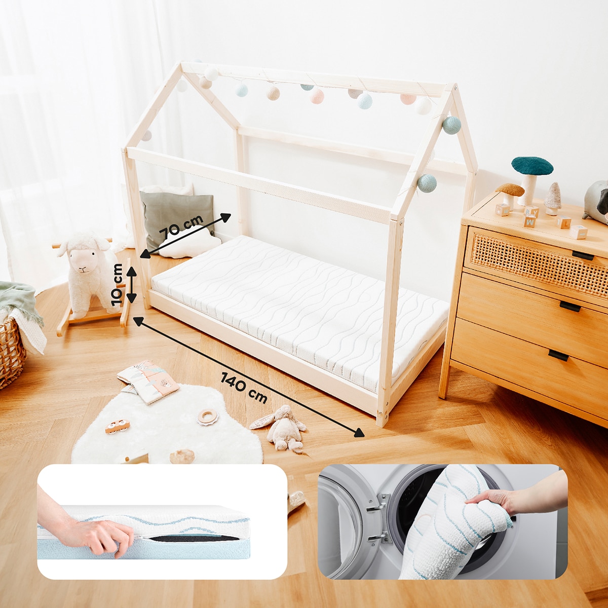Colchão para Bebé Ergonómico Cosy'Lite - 70x140 cm Branco-7