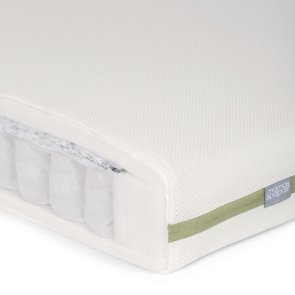 COLCHÓN CAMA CUNA MUELLES ENSACADOS PREMIUM DE MAMAS&PAPAS - Blanco Blanco-3