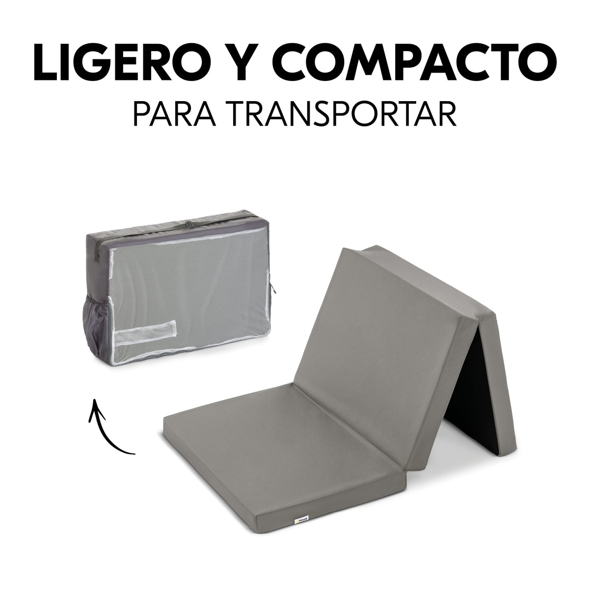 Colchon cuna de viaje Hauck - Azul marino Gris-5