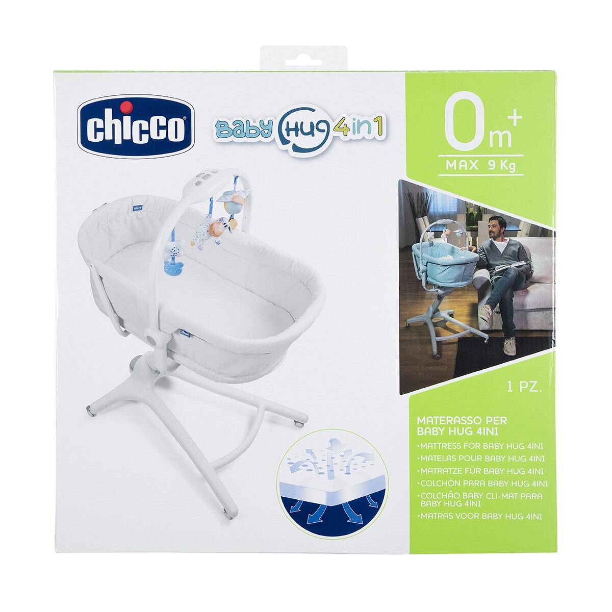 Colchão extra para Mini berço (50 x 80 cm) Chicco Baby Hug 4 em 1 branco Branco-2