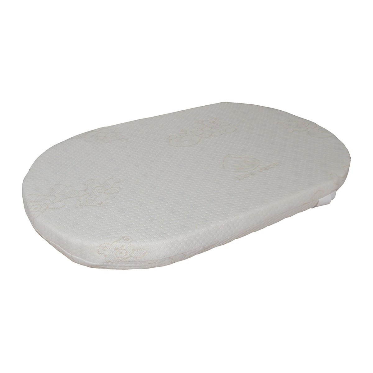 La Cigüeña - Colchón para Minicuna La Cigüeña de látex ovalado blanco.