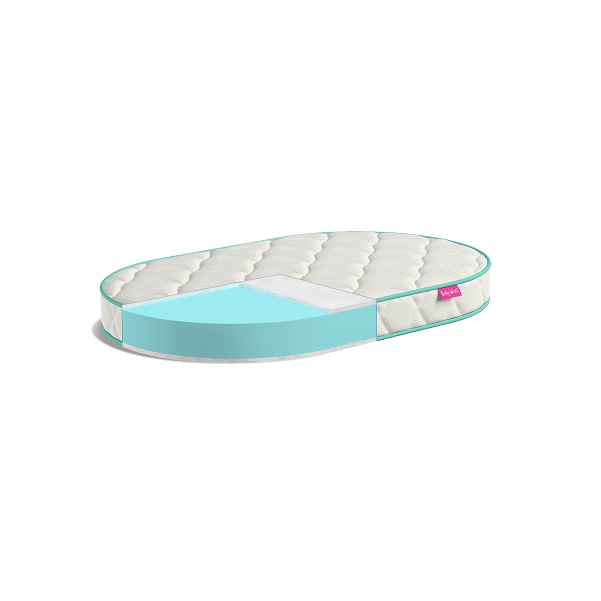 Baby World - Colchón para Capazo Baby World Baby Fresh turquesa-blanco.