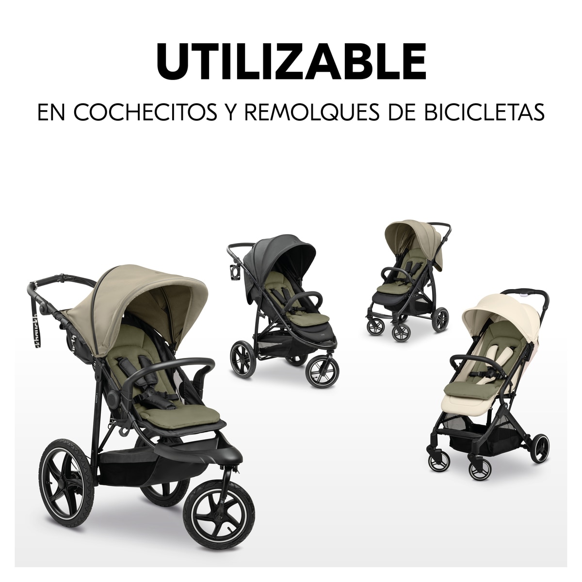 Colchoneta Universal para silla de paseo Hauck Pushchair Seat Liner Verde militar Verde militar-3