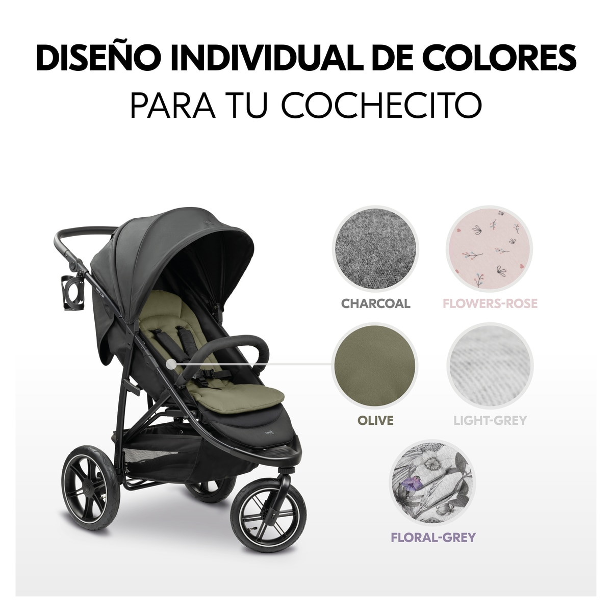 Colchoneta Universal para silla de paseo Hauck Pushchair Seat Liner Verde militar Verde militar-7
