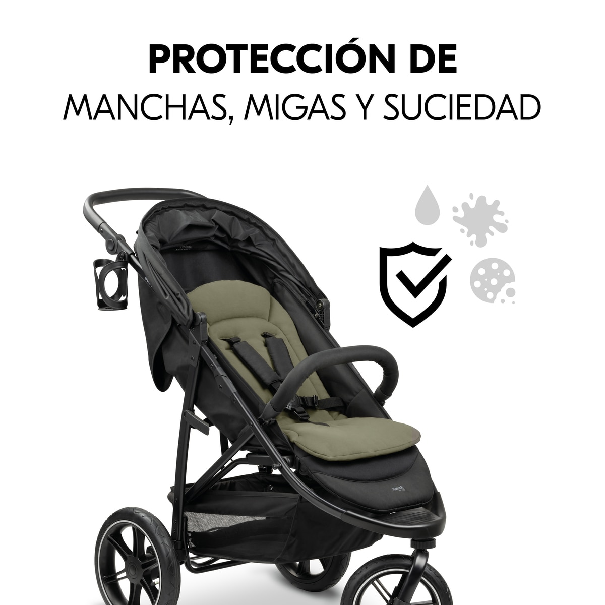 Colchoneta Universal para silla de paseo Hauck Pushchair Seat Liner Verde militar Verde militar-8